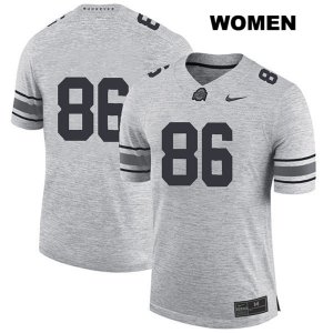 Women's NCAA Ohio State Buckeyes Dre'Mont Jones #86 College Stitched No Name Authentic Nike Gray Football Jersey KN20I00HW